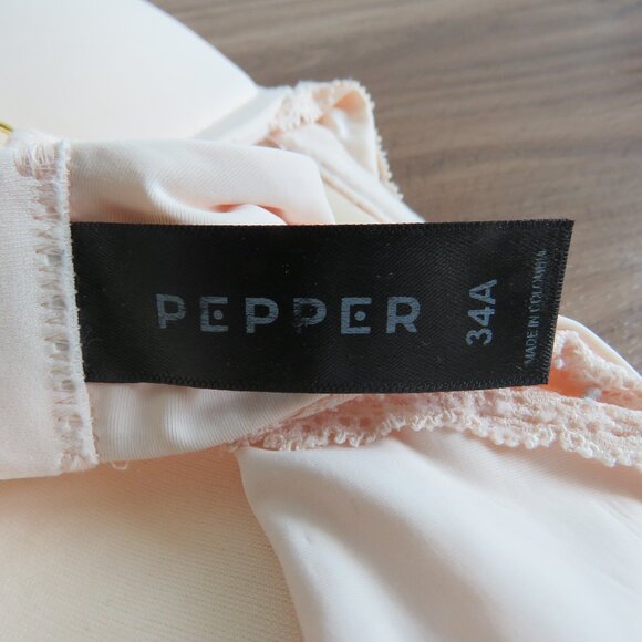 PEPPER Lift Up Lace Trim Bra in Ecru - Women's Size 34A - Picture 16 of 16